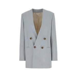 Alberta Ferretti Women Melange Light-Blue Jersey Blazer